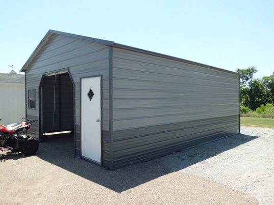 18' x 26' x 9' a-frame boxed eave garage, , choice metal buildings