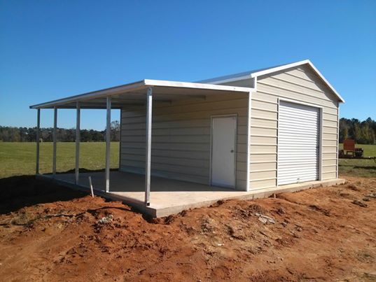 24' x 21' shed & lean-to, , choice metal buildings